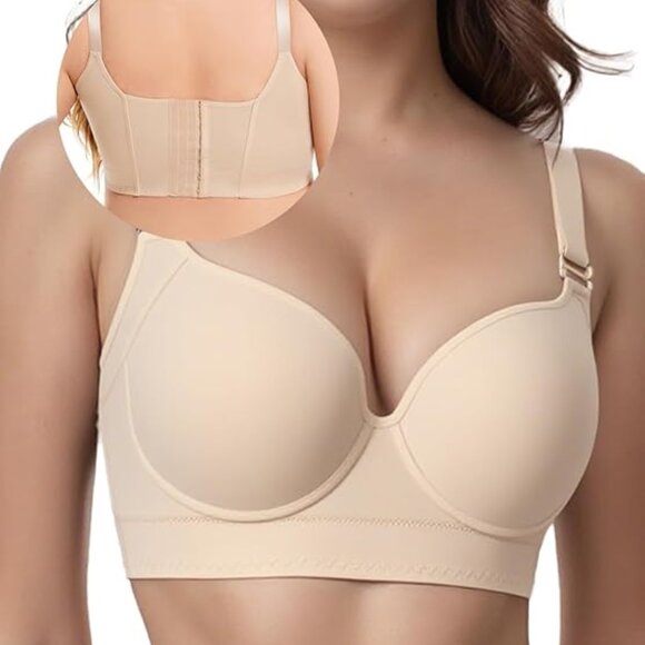 JishinGal Nude Full-Coverage Push-Up Bra | 44DDD | NWT - Picture 1 of 6